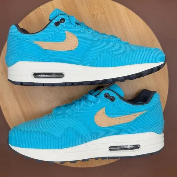 Nike Air Max 1 PRM Corduroy Baltic Blue/Sail White Men’s size 8